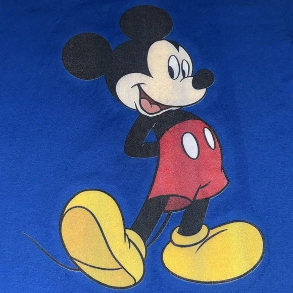 Disney mens royal blue Mickey Mouse men’s shortsleeve T-shirt shirt Large - Picture 3 of 6